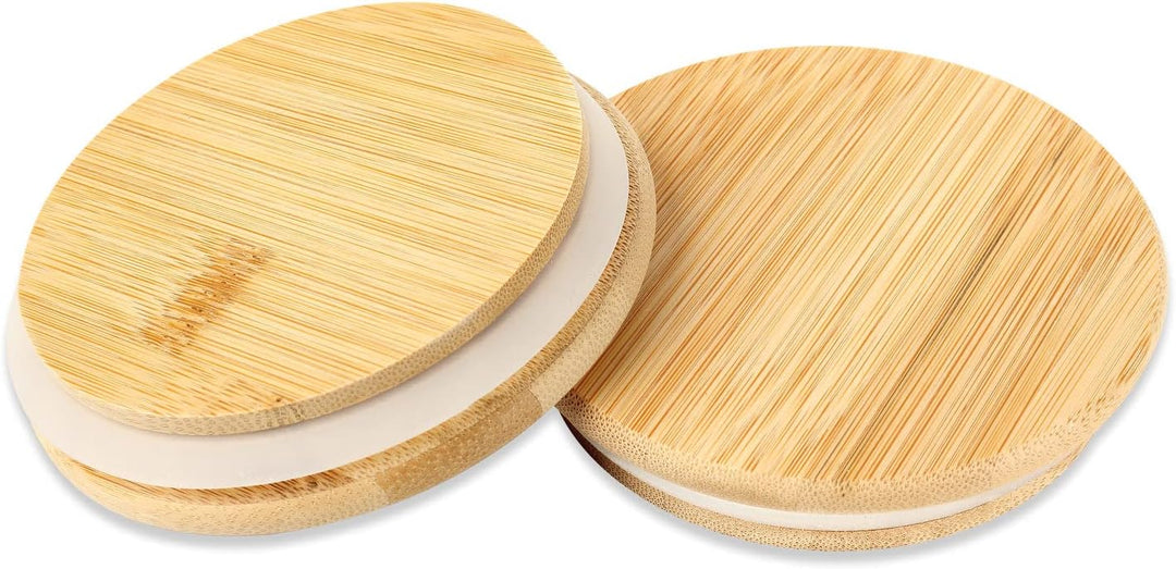 Schramm® 4 Stück Vorratsgläser Set mit Bambus Deckel in 6 verschiedenen Grössen Vorratsdosen stapelb