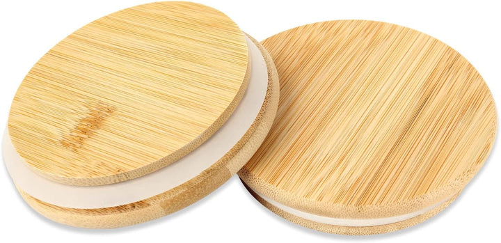 Schramm® 4 Stück Vorratsgläser Set mit Bambus Deckel in 6 verschiedenen Grössen Vorratsdosen stapelb