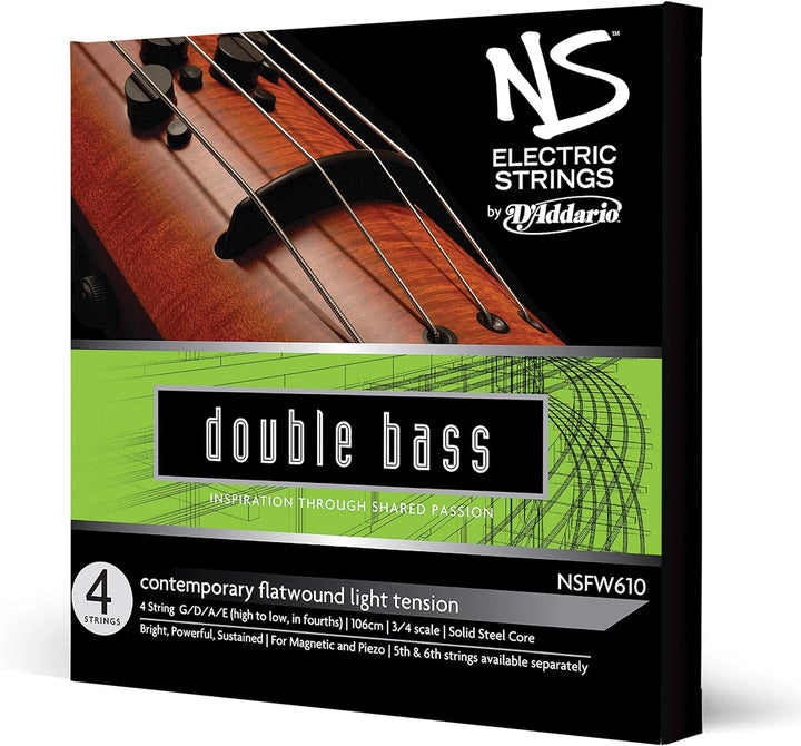 D'Addario NSFW610 Elektrik-Kontrabass Saitensatz mehrfach verdrillter Stahlkern Light Contemporary B