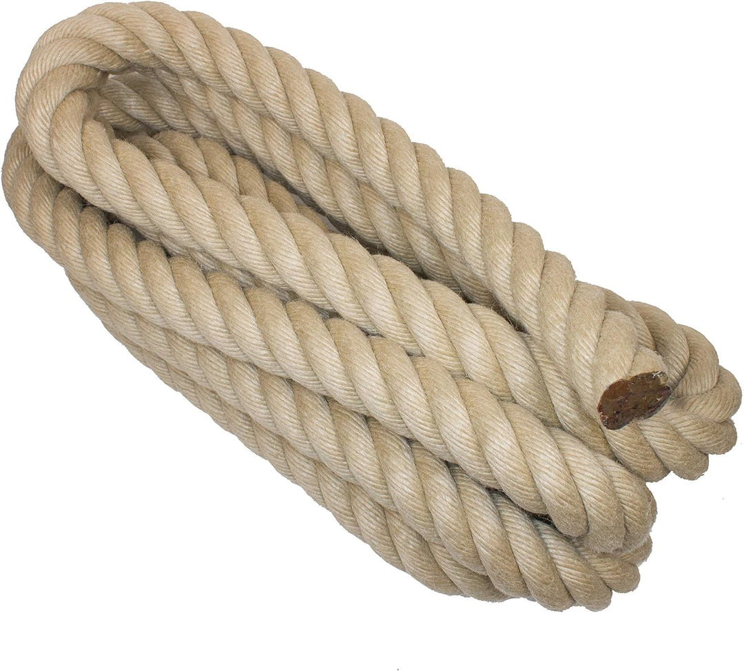 Handlaufseil/Absperrseile - Nature Touch, 30mm Durchmesser – Naturfarben - 4 Meter, 4 Meter