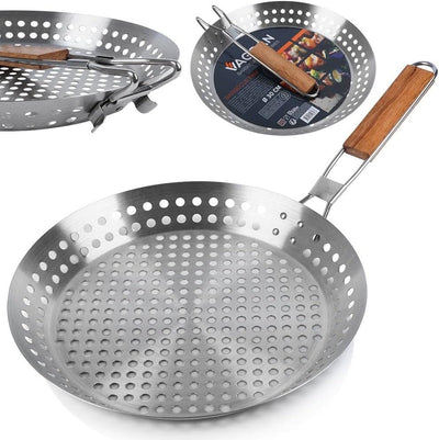 Vilde Grillpfanne Grill Pfanne aus Edelstahl 30 cm