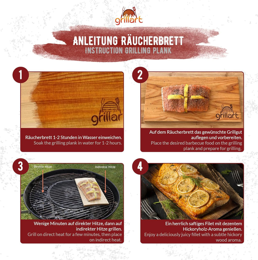 grillart Räucherbretter (Hickory - 2er Set), Hickory - 2er Set