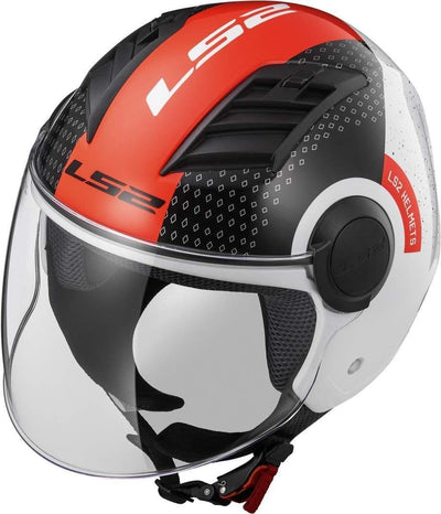 LS2 Helm Motorrad of562 Airflow, Condor, noir blanc rouge, Schwarz white red, L L Schwarz white red,