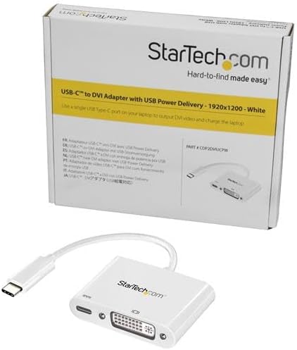 StarTech.com USB-C auf DVI Adapter mit USB Stromversorgung -USB Typ C Adapter - DVI Adapter - 1920 x