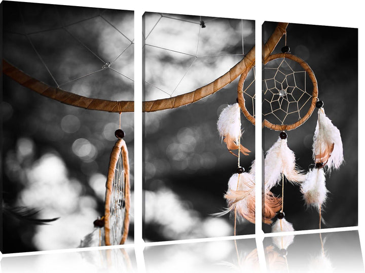 Pixxprint Traumfänger als Leinwandbild/Grösse: 3 Teilig (120x80 cm) cm/Wandbild/Kunstdruck/fertig be