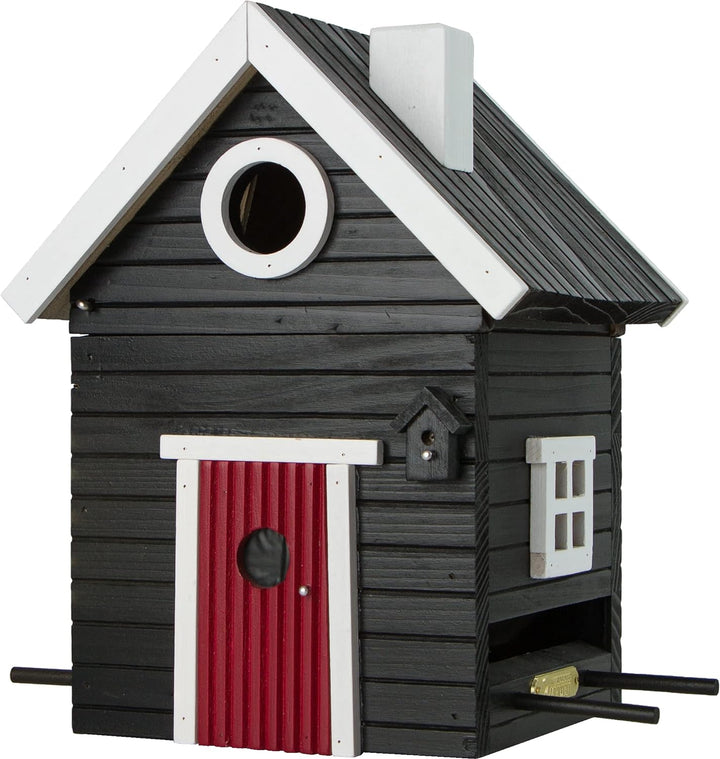 Wildlife Garden WG106 Multiholk Schwarzes Haus - Der Kombinierte Vogelfutterhaus und Nistkasten/Voge