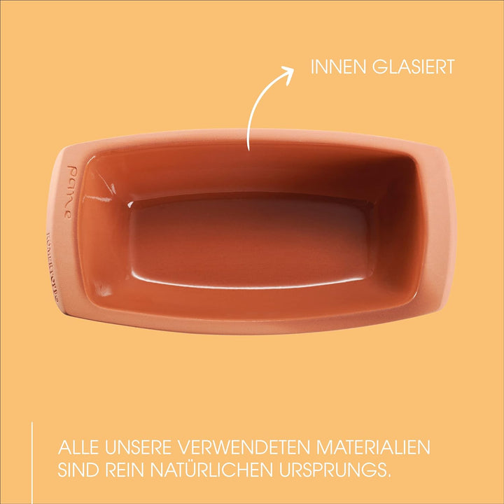 Römertopf Brotbacktopf aus Naurton für ein natürliches Backerlebnis, Brotbackform Ø 23,0cm & Brotbac