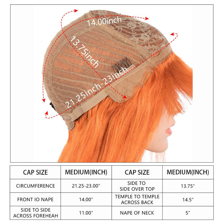 DÉBUT Echthaar perücke für schwarze Frauen Glatte Perücke mit Pony 10A unverarbeitetes brasilianisch