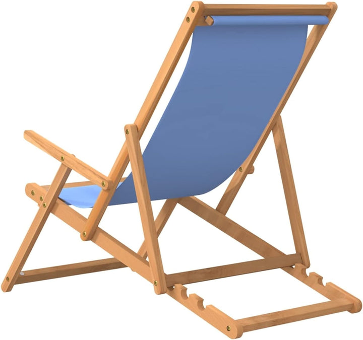 Tidyard Strandstuhl Klappbar Massivholz Teak Blau Klappstuhl Campingstuhl Gartenstuhl Strandliege Li