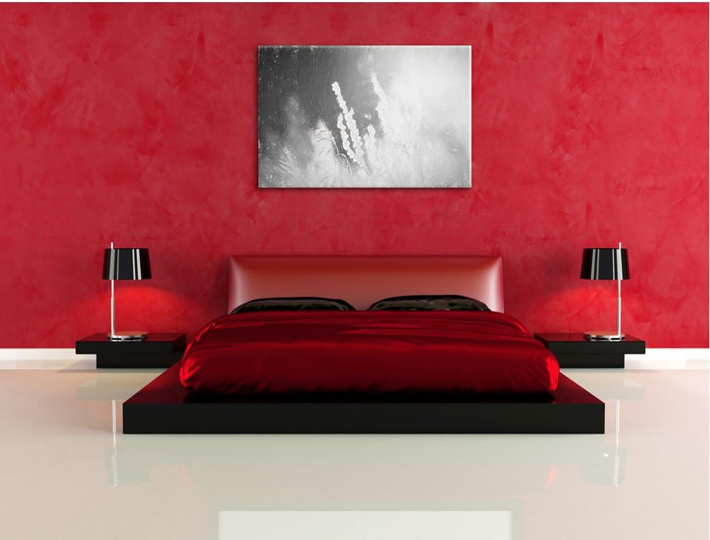 Pixxprint Gräser im Sonnenuntergang als Leinwandbild/Grösse: 100x70 cm/Wandbild/Kunstdruck/fertig be