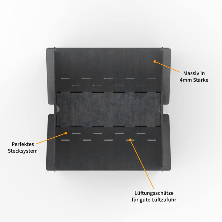 MATADA® Camping Feuerschale Feuerstelle Feuerkorb 40x40cm Outdoor Stecksystem