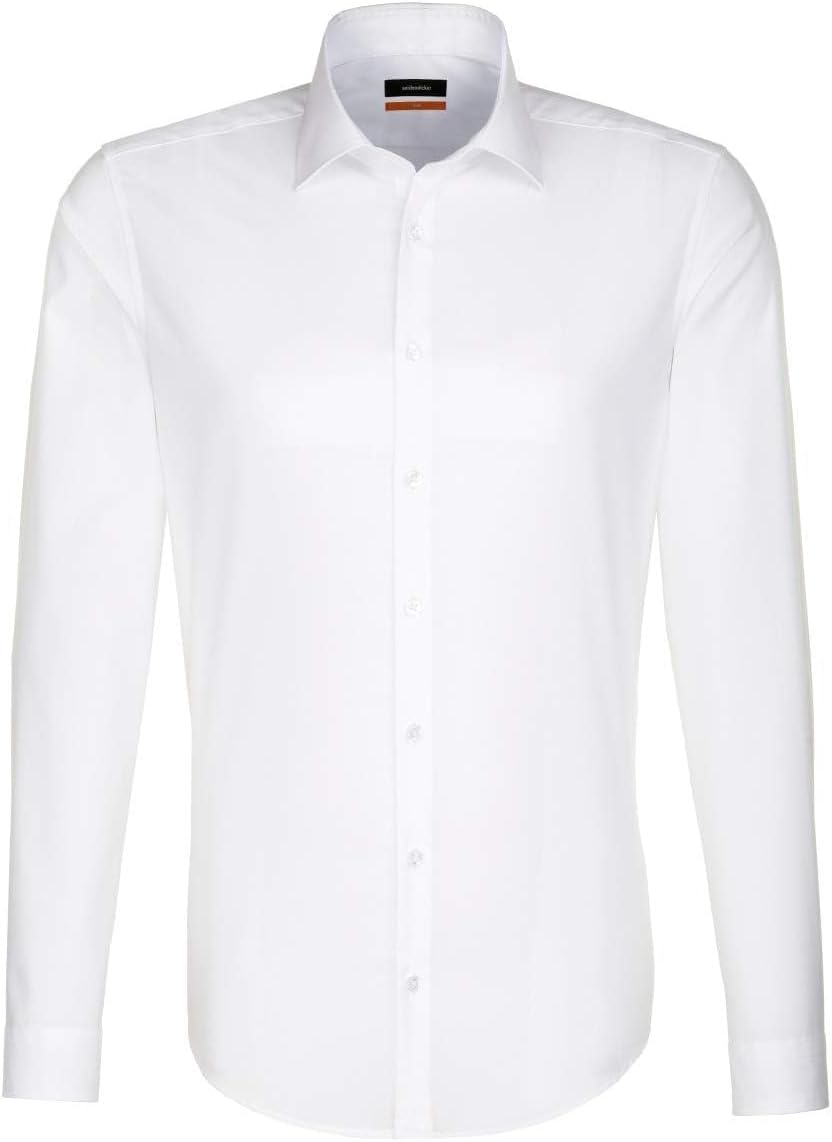 Seidensticker Herren Business-Hemd - Slim Fit Bügelfrei Kent-Kragen Langarm 100% Baumwolle Regular