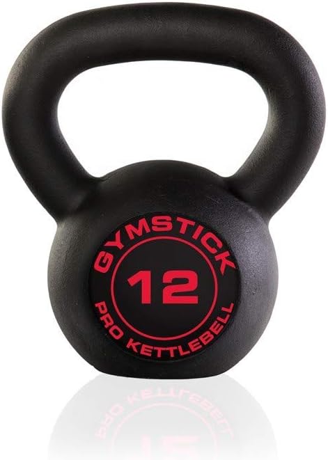 Gymstick Kugelhantel Pro Kettlebell Schwarz-Rot | 12 kg 0.0 kg, Schwarz-Rot | 12 kg 0.0 kg