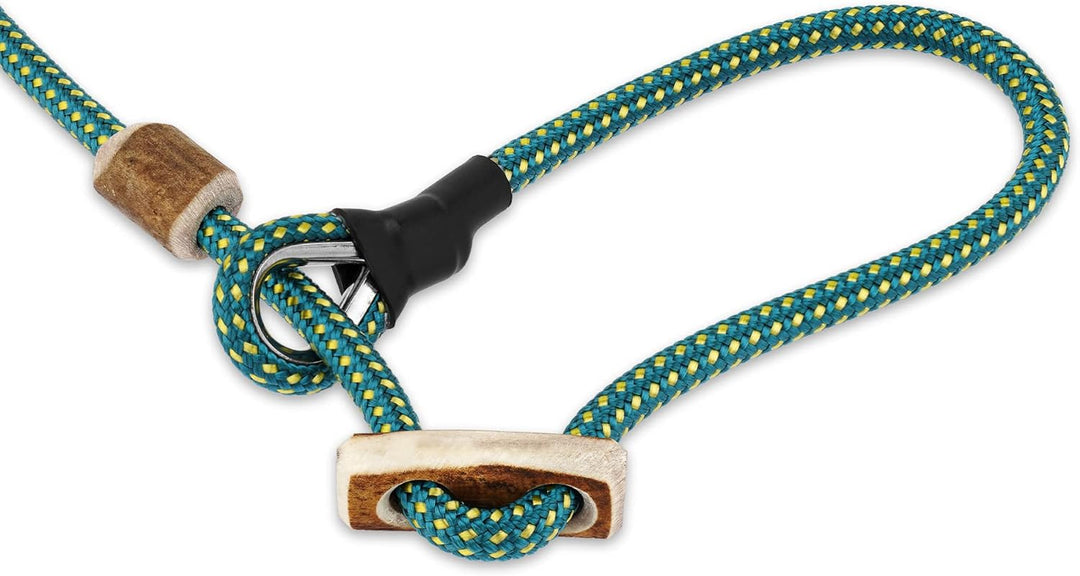 Hundeleine mit Halsband 6mm | Moxonleine Retrieverleine Agilityleine | Mit Zugbegrenzung, Zugstopp a