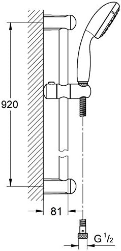 GROHE Tempesta 100 | Brause- und Duschsysteme - Brausestangenset | 900 mm, 2 Strahlarten, FESTE BOHR