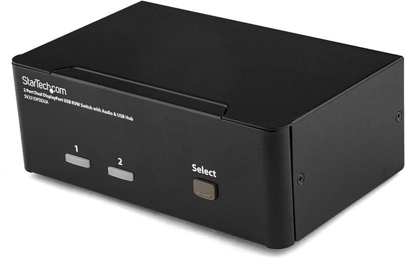 StarTech.com 2 Port Dual DisplayPort USB KVM Switch mit Audio - DisplayPort Desktop KVM Umschalter m