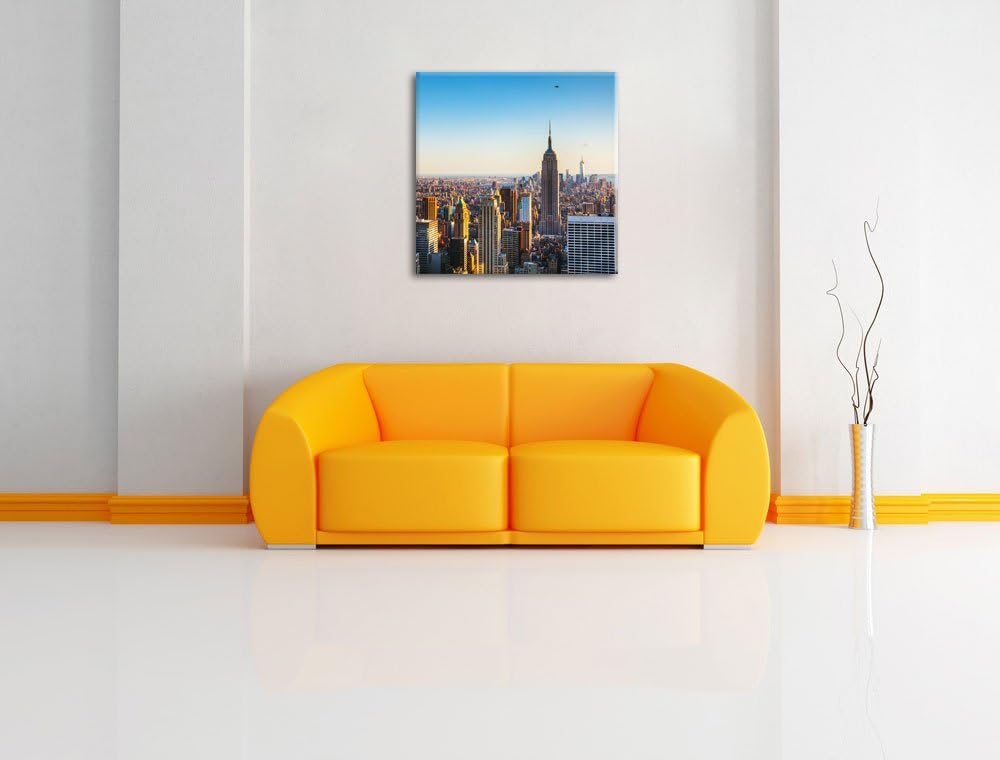 Pixxprint Empire State Building in New York, Format: 70x70 auf Leinwand, 70x70