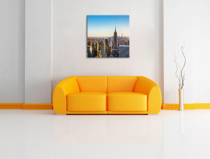 Pixxprint Empire State Building in New York, Format: 70x70 auf Leinwand, 70x70