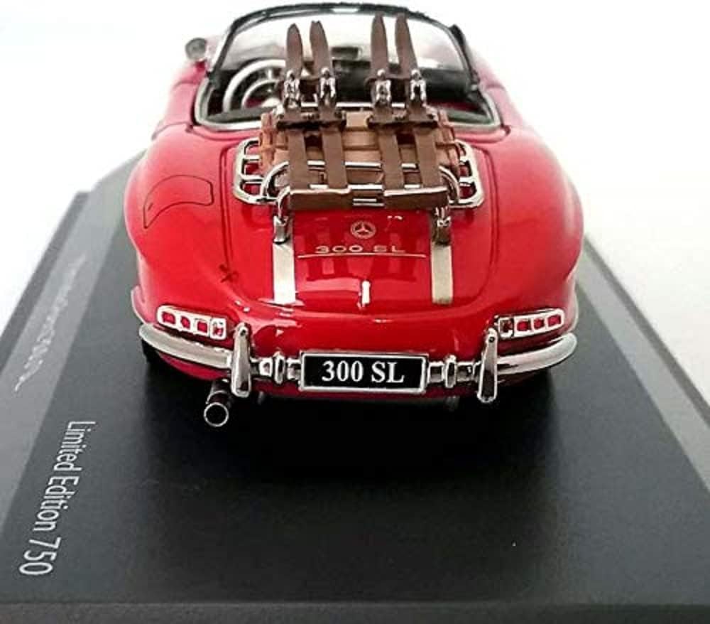 Schuco Mercedes Benz 300SL, Skiurlaub mit Koffer und Ski, Modellauto, 1:43, rot, limitierte Auflage