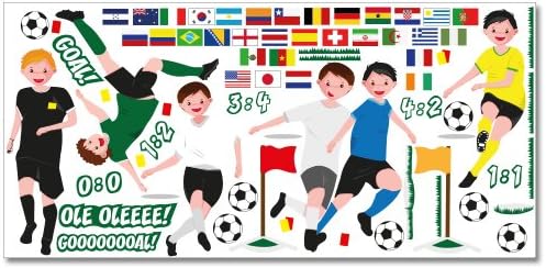 Wandkings Fussball WM Wandsticker XL Set, 82 Aufkleber, Gesamtfläche 130 x 70 cm