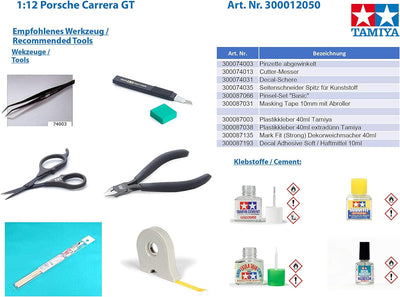 TAMIYA 300012050-1:12 Porsche Carrera GT, Mittel