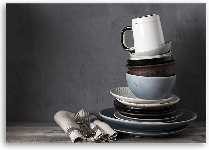 Feeby Vlies Leinwandbild Rustikal 100x70 cm Wanddeko Design Kunstdruck Zimmerdeko Bilderwand Abstrak