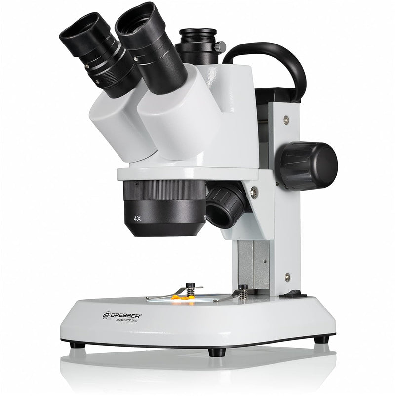 Bresser trinokulares Stereomikroskop Analyth STR Trino 10x - 40x & Junior Experimentier-Set mit Obje