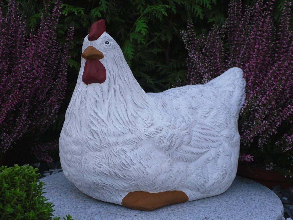 STEINFIGUREN SPICKER Steinfigur Huhn, Henne, Hahn 2er Set 135/5.1, 180/5.1 Gartenfigur Steinguss Tie