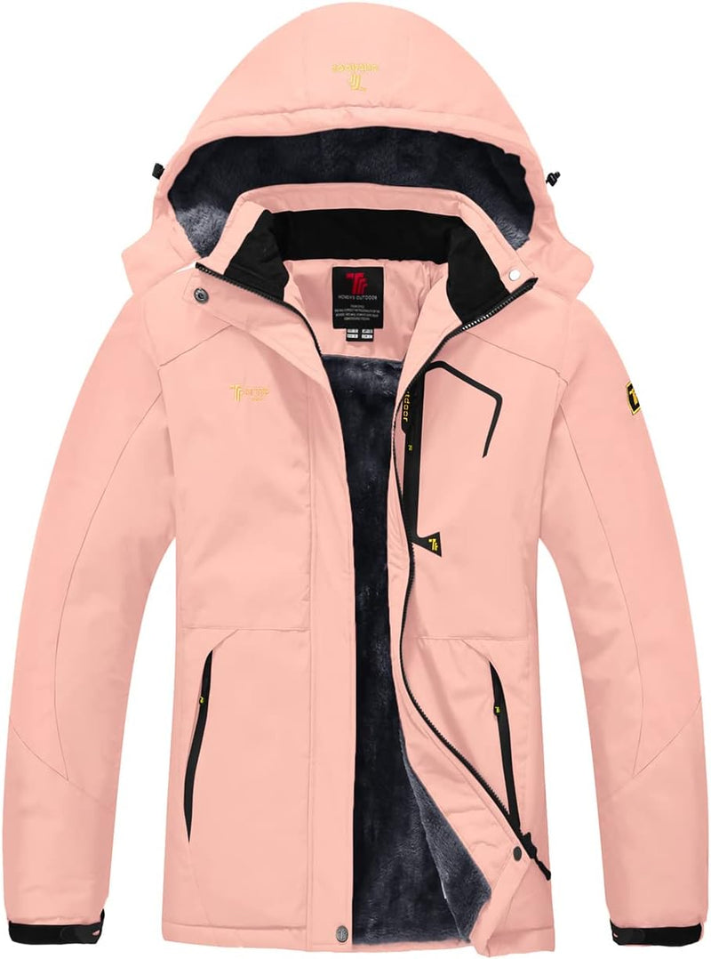 YSENTO Damen Winterjacke Wasserdicht Skijacke Outdoor Softshelljacke Warm Fleecejacke Funktionsjacke