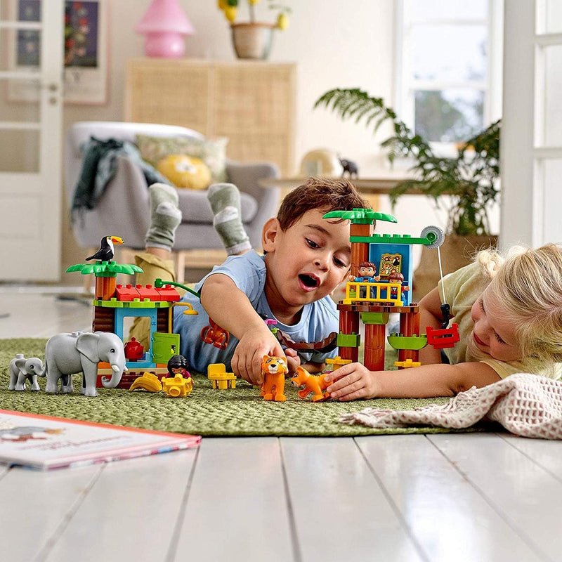 LEGO 10906 DUPLO Town Baumhaus im Dschungel Bauset, Lernspielzeug für Kleinkinder im Alter von 2-5 J