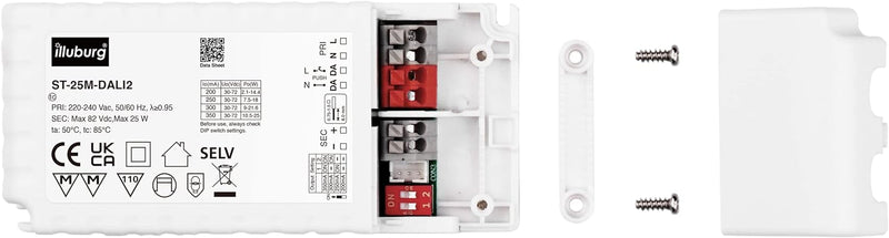 illuburg LED Trafo Dimmbar Dali Push 200mA - 350mA Konstantstrom 25W Flickerfree LED Netzteil Treibe