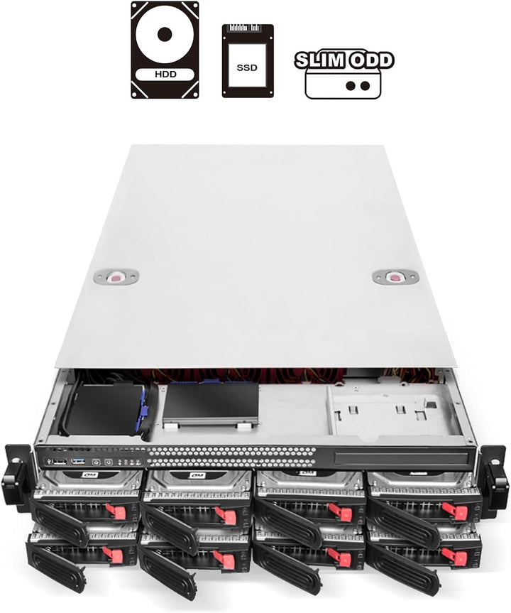 SilverStone Technology SST-RM22-308 - 2U Rackmount Server Gehäuse, unterstützt 8X 2.5/3.5 SAS/SATA H