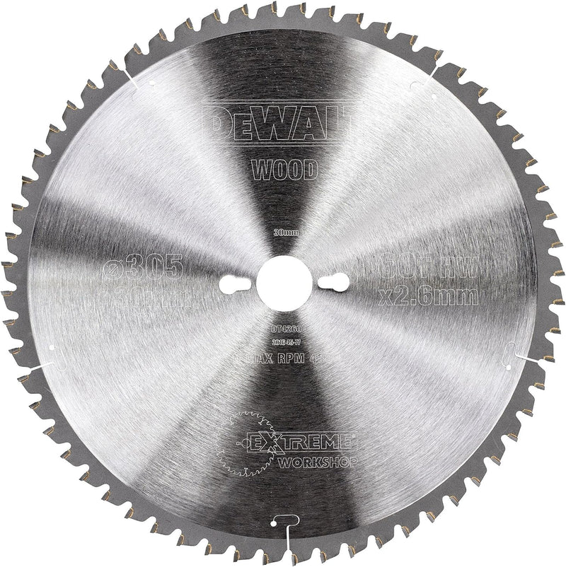 DeWalt Stationärkreissägeblatt / Kreissägeblatt Extreme (305/30mm 60WZ, feine Schnitte und Querschni