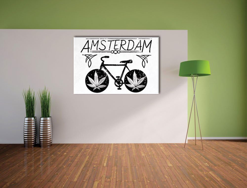 Pixxprint Amsterdam Light Format: 100x70auf Leinwand, XXL riesige Bilder fertig gerahmt mit Keilrahm