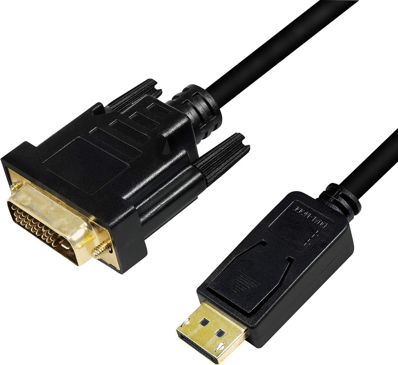 LogiLink CV0133 - DisplayPort (v1.2) auf DVI-D (24+1) Anschlusskabel für FULL HD Auflösungen von 108