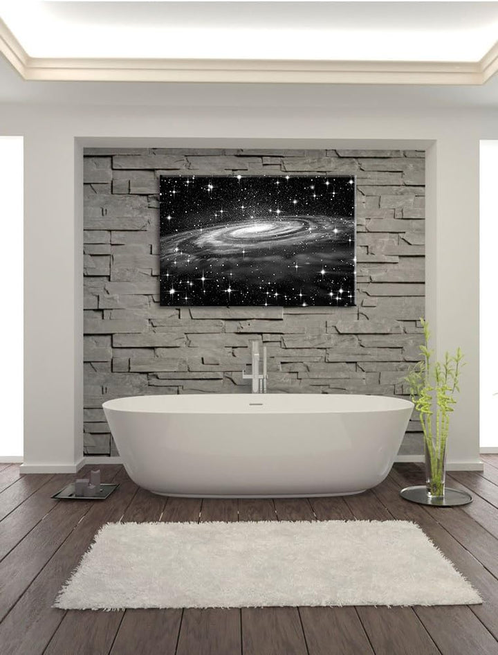 Pixxprint Spiralgalaxie im Weltall als Leinwandbild/Grösse: 100x70 / Wandbild/Kunstdruck/fertig besp