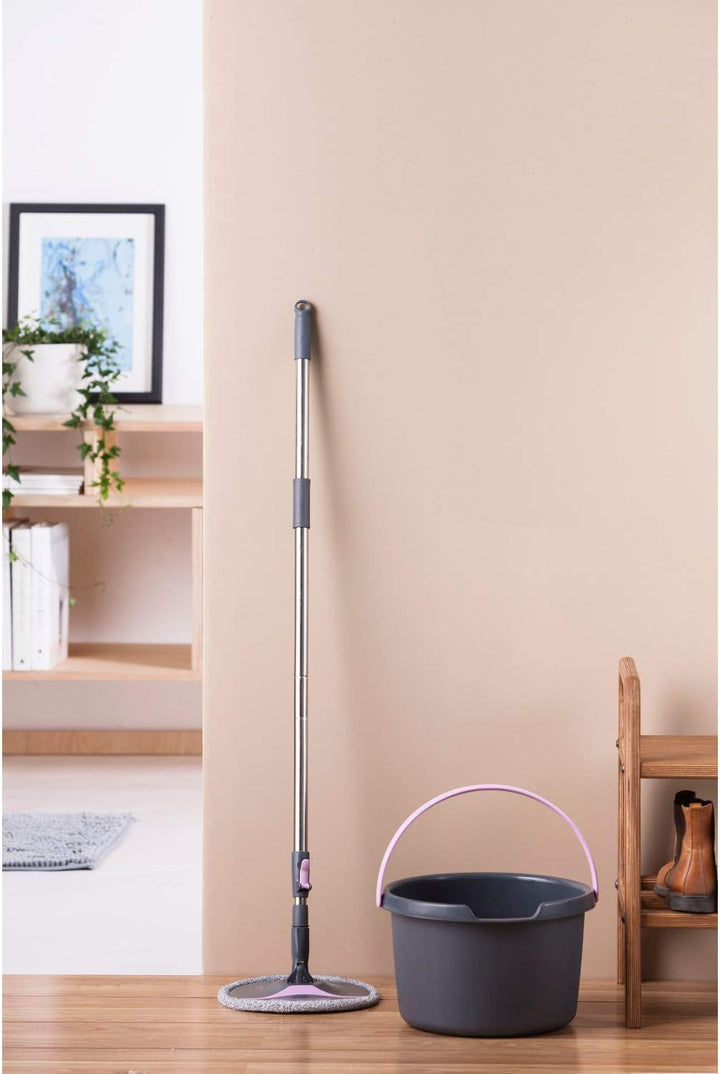 York Prestige York Drehmopp ROLL&UP Klappplatte mit Klet | grau und rosa | Wischmopp, Wischmopp