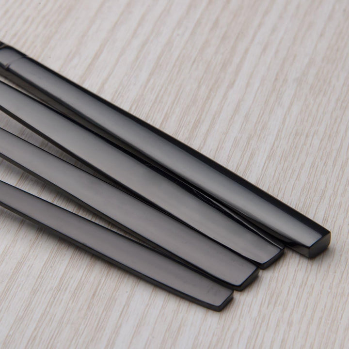 Berglander 24 Stück Titanium schwarz plattiert Besteck, 24 Stück schwarz Besteck Set, schwarz Bestec