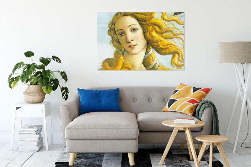 Sandro Botticelli - Die Geburt der Venus Ausschnitt als Leinwandbild / Grösse: 100x70 cm / Wandbild