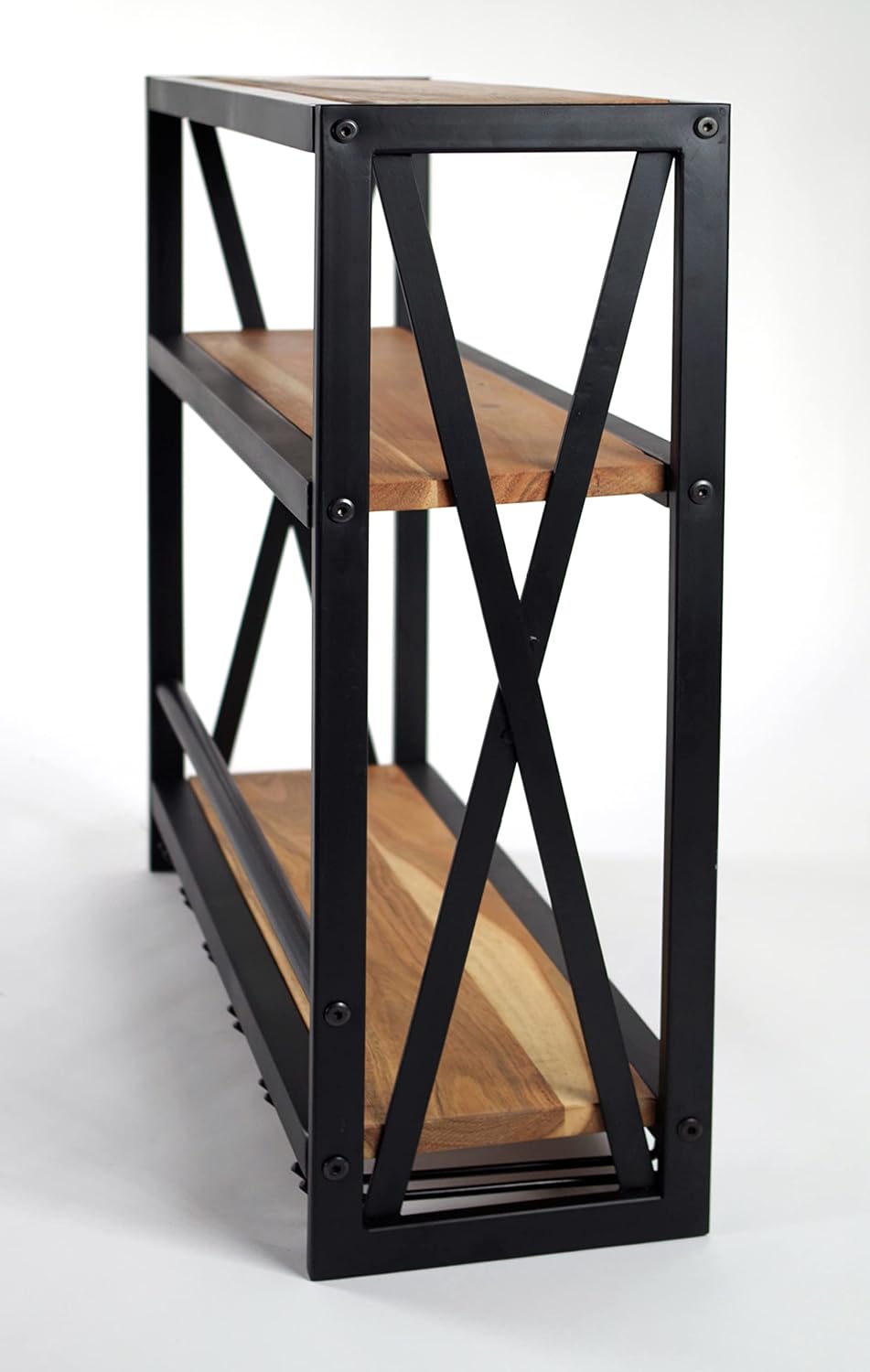 Kobolo Weinregal Wandregal - Syrah - aus Metall und Mangoholz 60x20x62