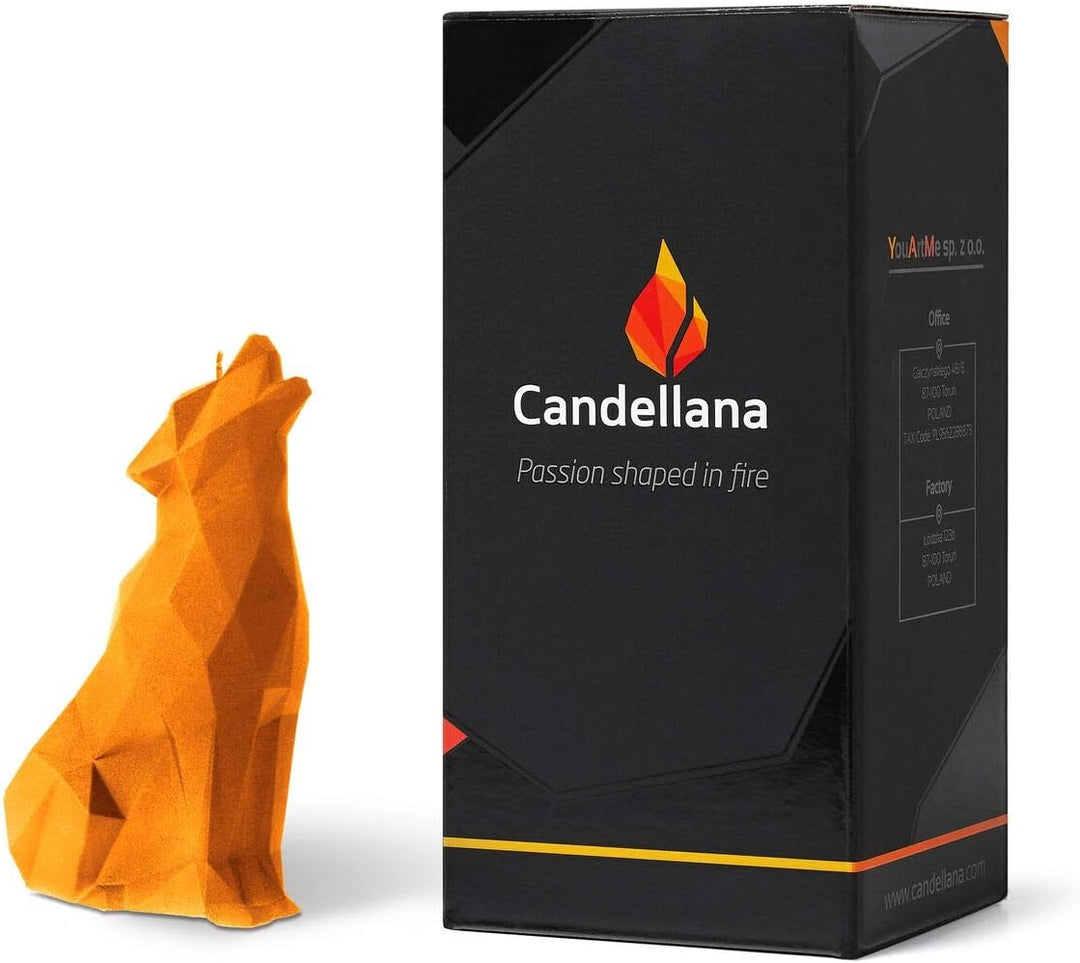 Candellana Handmade Wolf Low-Poly Kerze Geschenk- Lustig - Dekorative Kerze - Home Décor - Geschenke