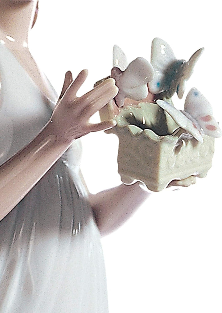 LLADRÓ Frauen-Figur Schätze Der Luft. Frau. Porzellan.