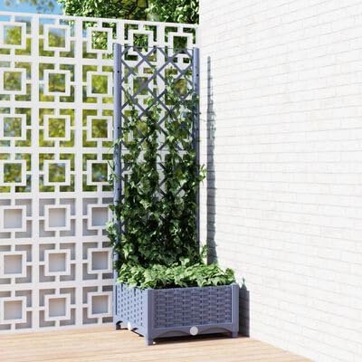 Tidyard Hochbeet mit Rankgitter Pflanzkübel Pflanzkasten Blumenkübel Gartenspalier Spalier Rankhilfe