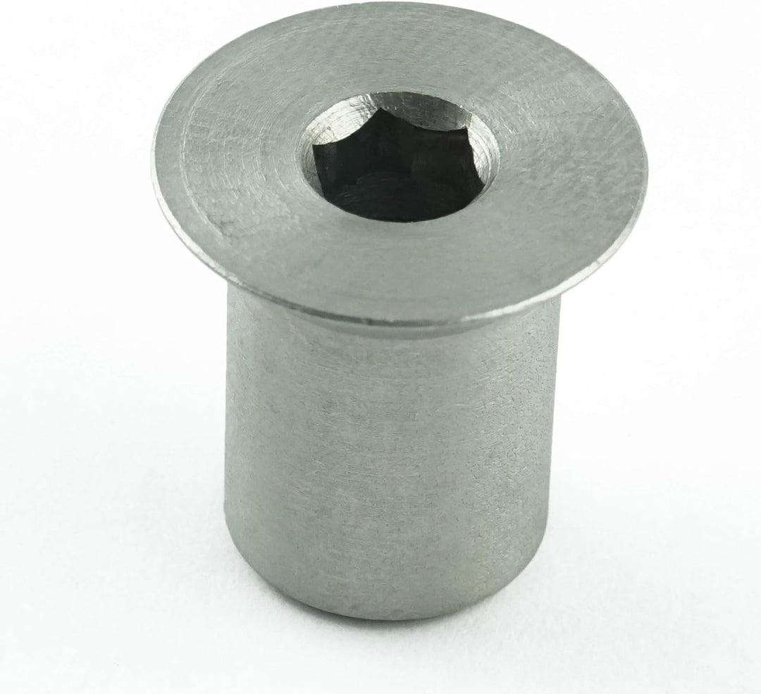 Eisenwaren2000 | M8 x 16 mm Hülsenmuttern mit Senkkopf und Innensechskant (50 Stück) - Edelstahl A1