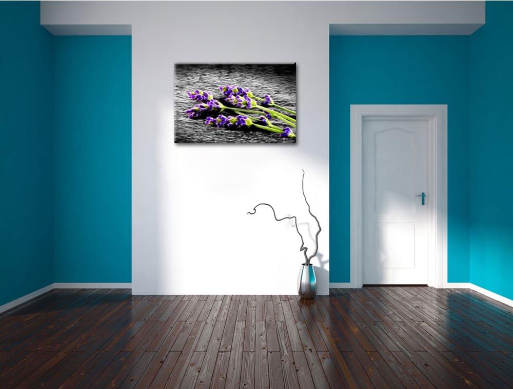 schöner Lavendel auf Stamm Format: 100x70 auf Leinwand, XXL riesige Bilder fertig gerahmt mit Keilra