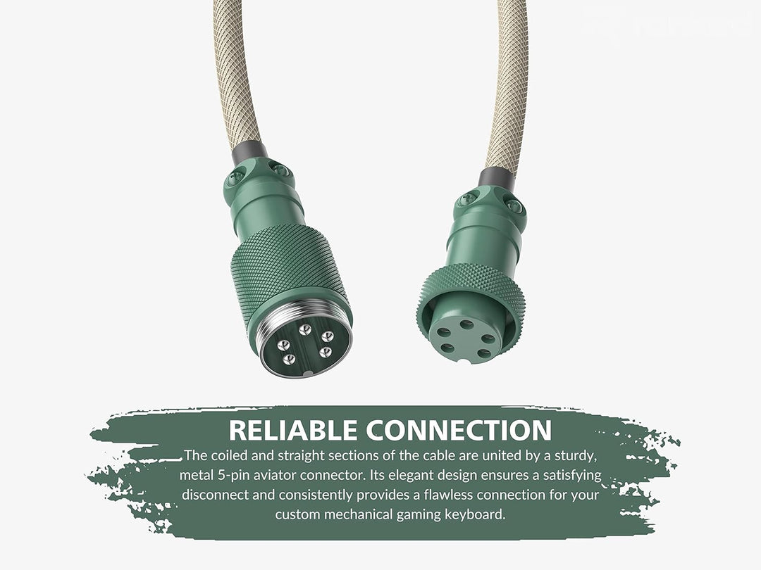 Ranked Coiled Cable | Handgefertigtes Double-Sleeved Geflochtenes Kabel | USB Typ C auf A | 5-Pin Av