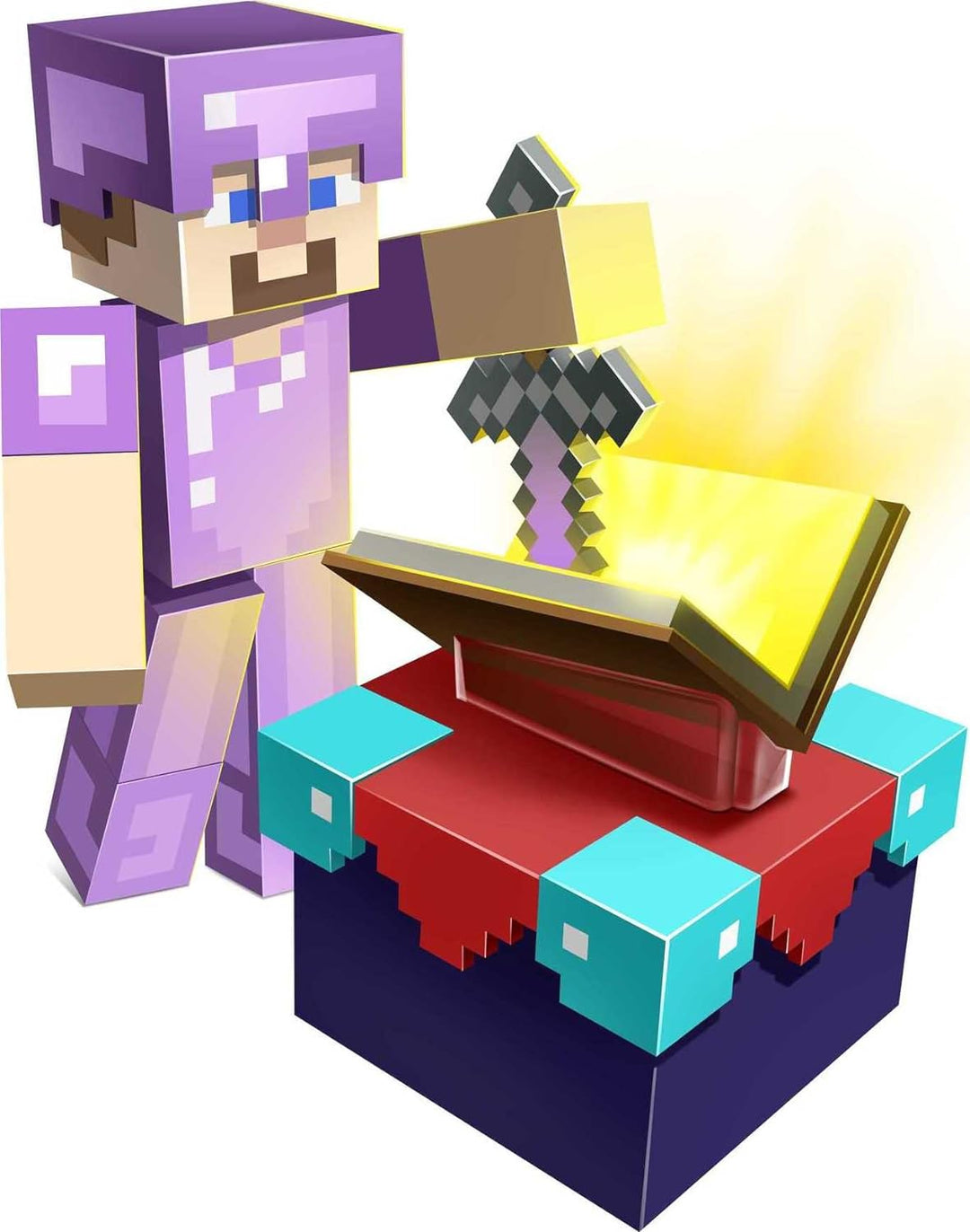 Minecraft GYB62 - Zauberraum-Spielset mit ca. 8 cm grosser Steve-Figur und Zubehör,Spielzeug ab 6 Ja