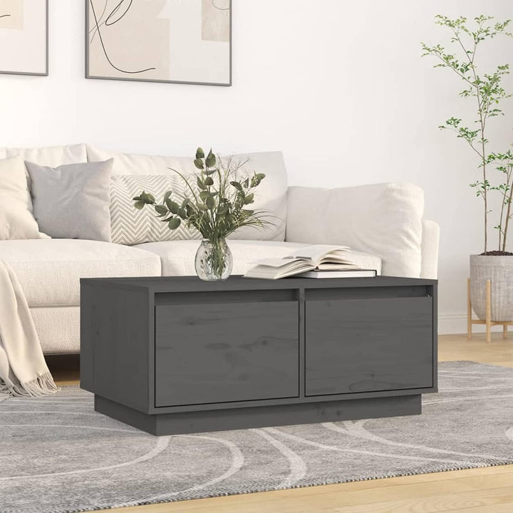 Tidyard Couchtisch, Wohnzimmertisch mit 2 Schubladen, Beistelltisch, Kaffeetisch, Holztisch, Massivh