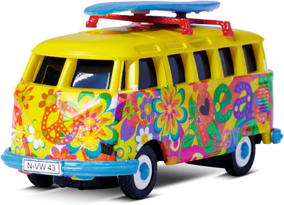 Carson 500504150 1:87 VW T1 Bus Flower Power 100% RTR - Fahrfertiges Modell, 2.4 GHz Fernsteuerung m