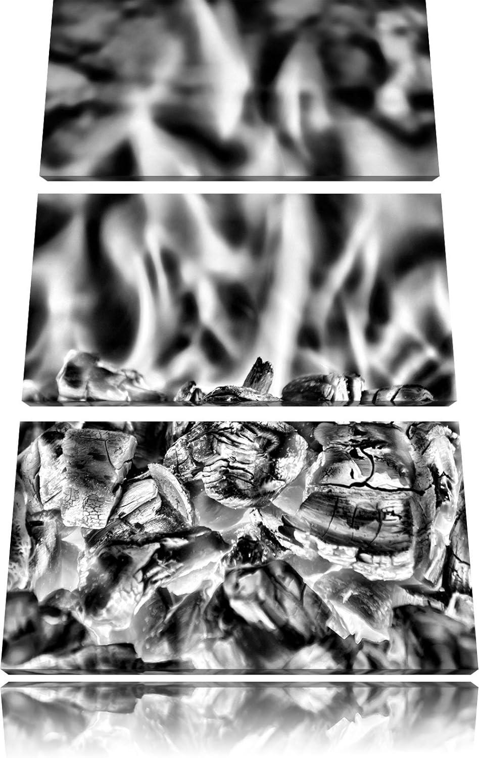Pixxprint Loderndes Feuer als Leinwandbild/Grösse: 3 Teilig (120x80) cm/Wandbild/Kunstdruck/fertig b